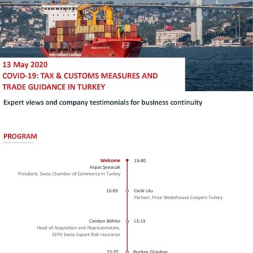WEBINAR | 13 MAY | “COVID-19: TAX & CUSTOMS MEASURES AND TRADE GUIDANCE IN TURKEY”