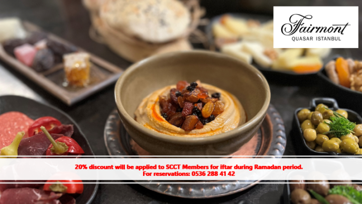 Member Offer: The spirit of Ramadan at Fairmont Quasar Istanbul: 20% discount will be applied to SCCT Members for iftar during Ramadan period.